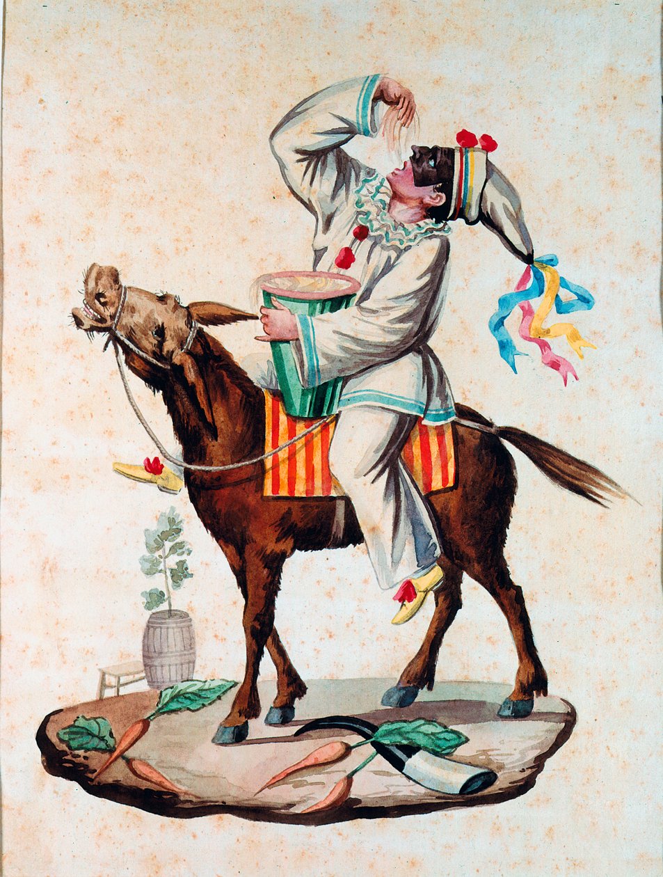 Pulcinella (Polichinelle) karakter av commedia dell