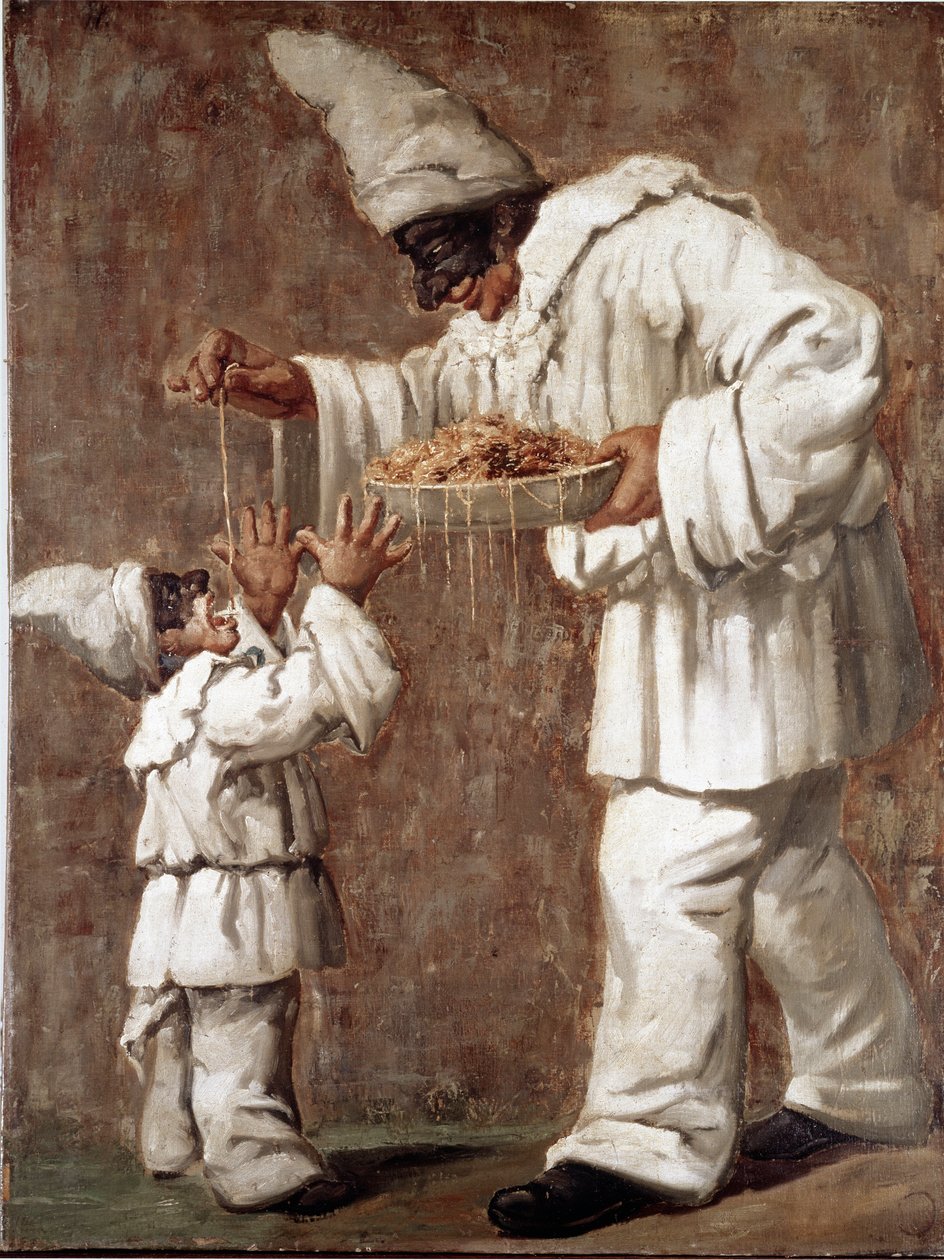 Pulcinella (polichinelle) karakter av commedia dell