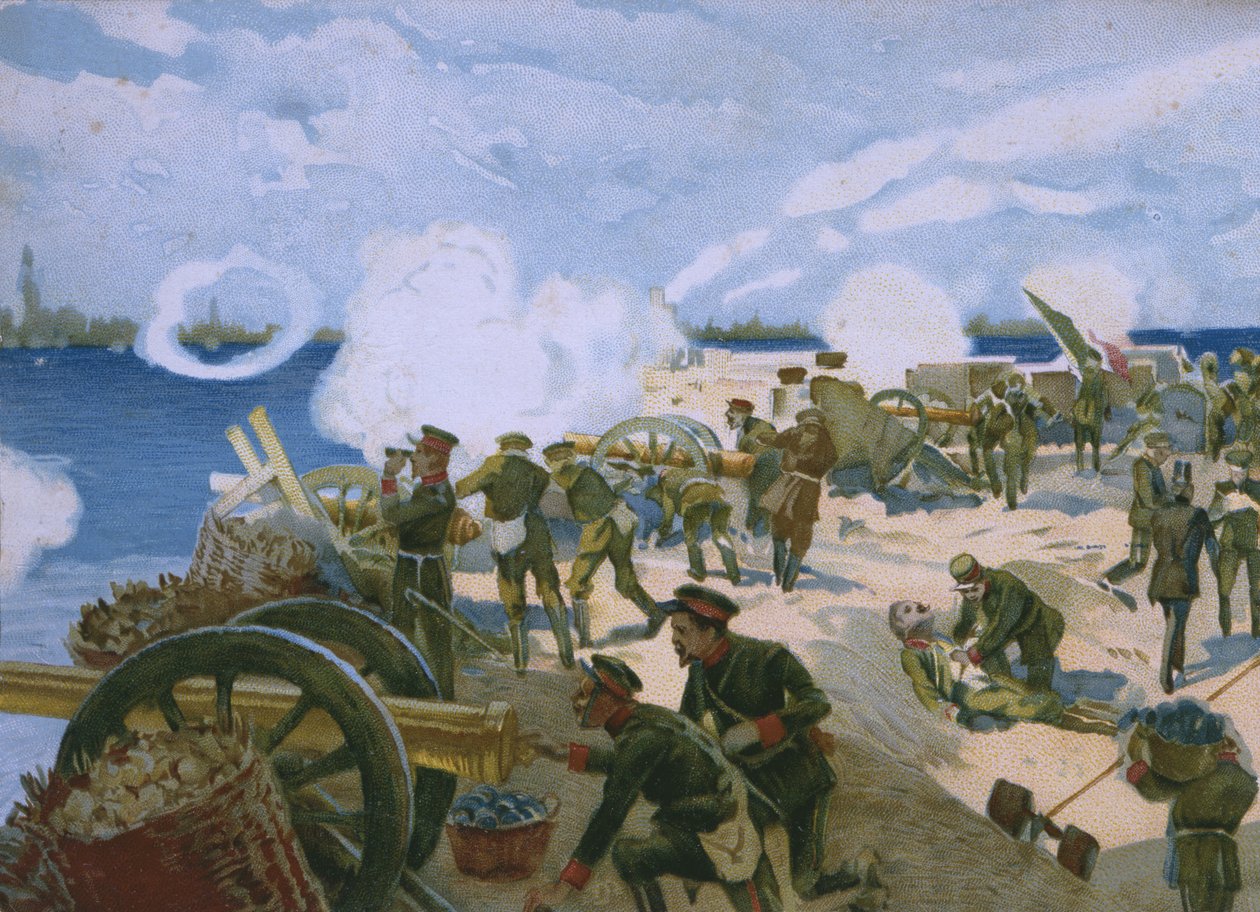 Rebellion in Venezia, mars 1848, illustrasjon fra et album om Risorgimentos historie laget for sjokoladen Talmone, sent på 1800-tallet av Italian School