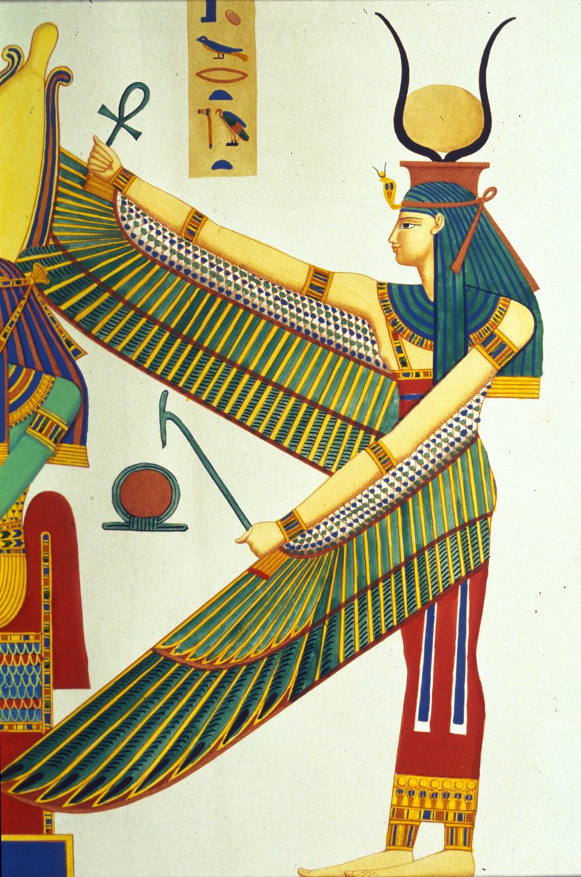 Representasjon av Isis, illustrasjon fra Monuments of Egypt and Nubia, av Ippolito Rosellini av Italian School