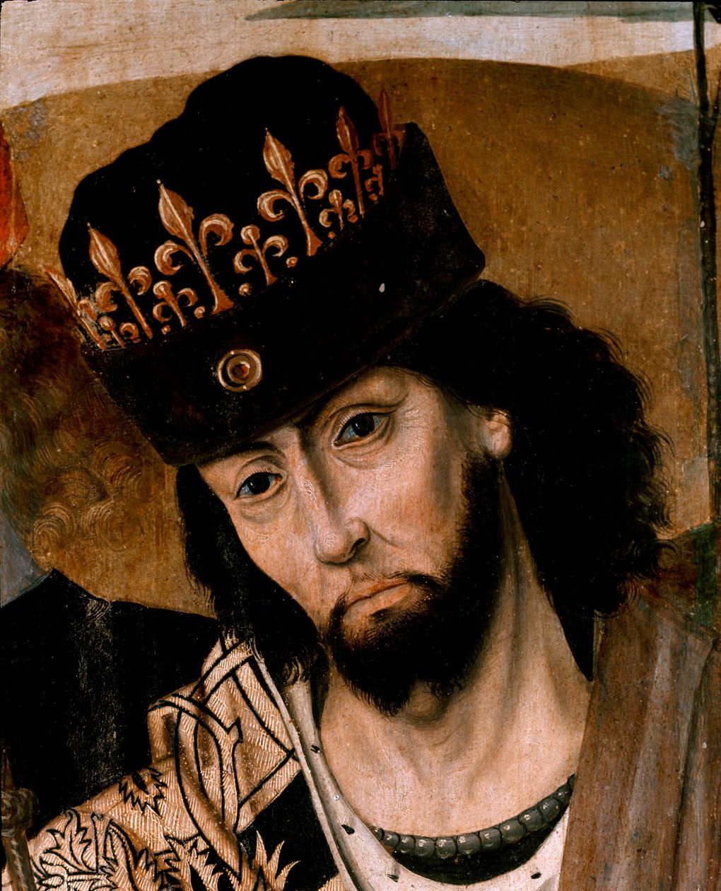 Representasjon av Robert I av Anjou (1278-1343) konge av Sicilia og leder av Guelf Party Detail. Maleri av den napolitanske skolen. Slutten av 1400-tallet. Napoli, Museo Nazionale di Capodimonte av Italian School