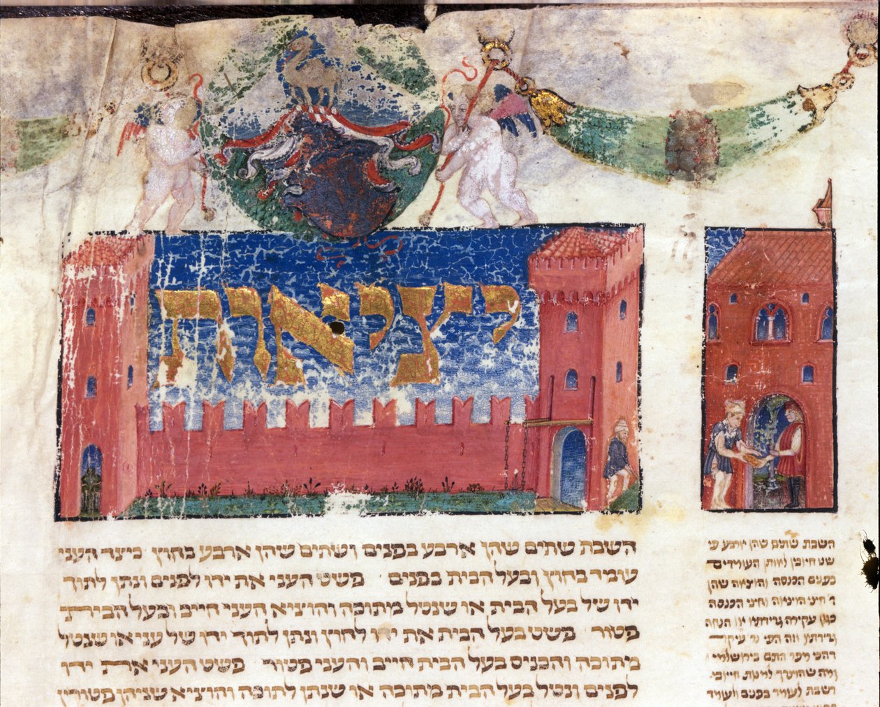 Representasjon av palasset til en rik mann (vellum) av Italian School