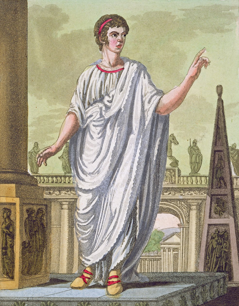 Romersk statsborger som krever ansettelse, fra LAntica Roma, 1825 av Italian School