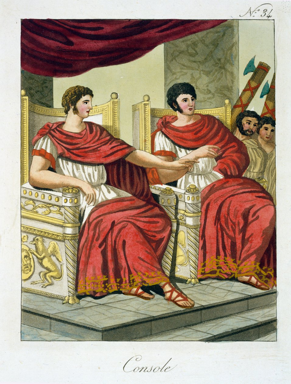 Romerske konsuler, fra LAntica Roma, 1825 av Italian School