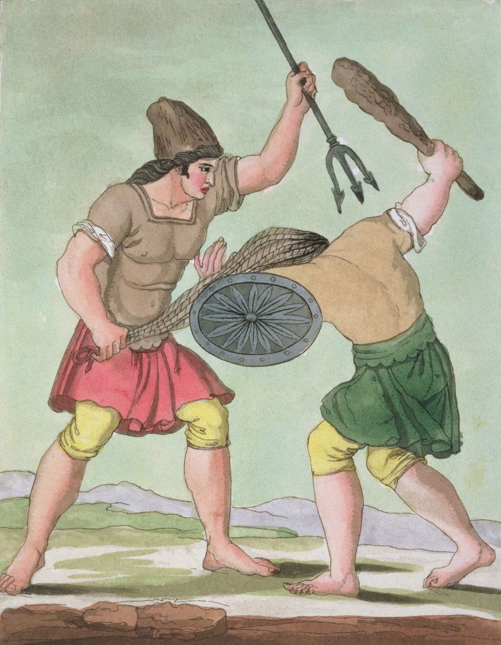 Roman Gladiators, fra LAntica Roma, 1825 av Italian School