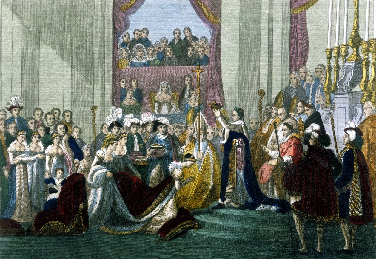 Hellige keiser Napoleon I og kroning av Impress Josephine i Vår Frue 2. desember av Italian School