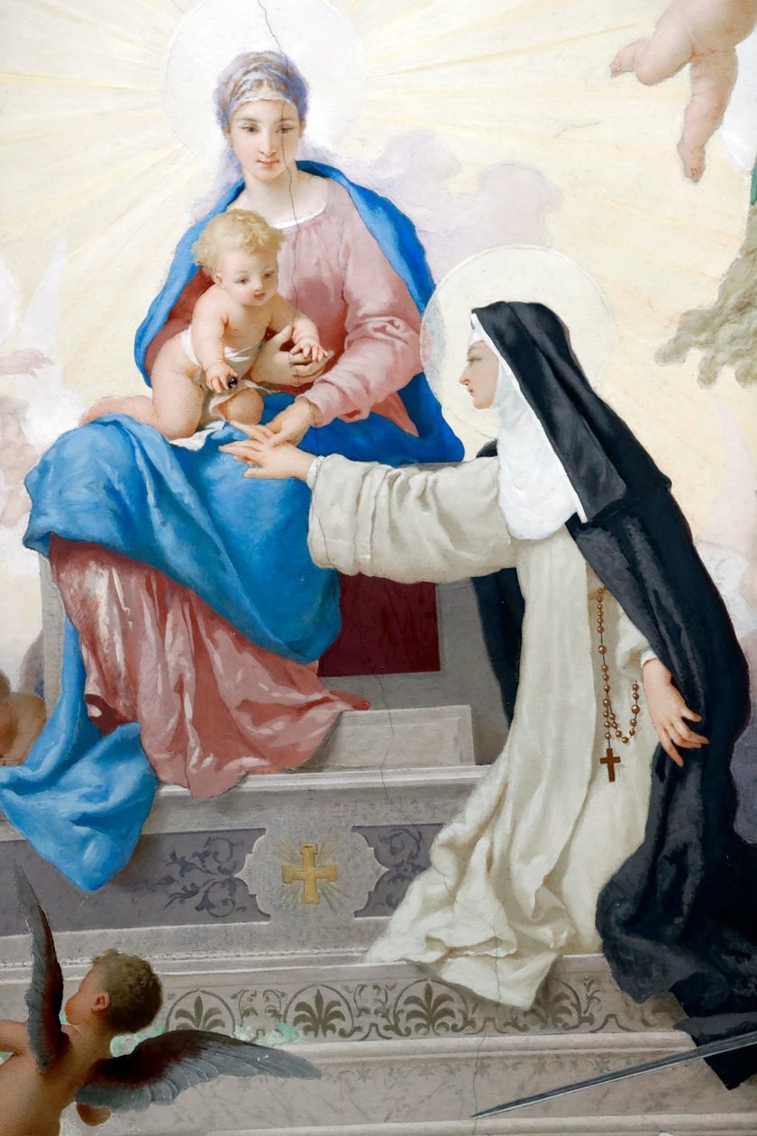 Saint Catarina-kirken (Santa Caterina-kirken). Saint Catarina og jomfru og barn. Varazze. Italia. av Italian School