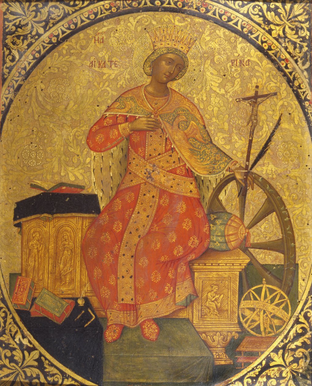 Saint Catherine of Alexandria (tempera og bladgull på panel) av Italian School