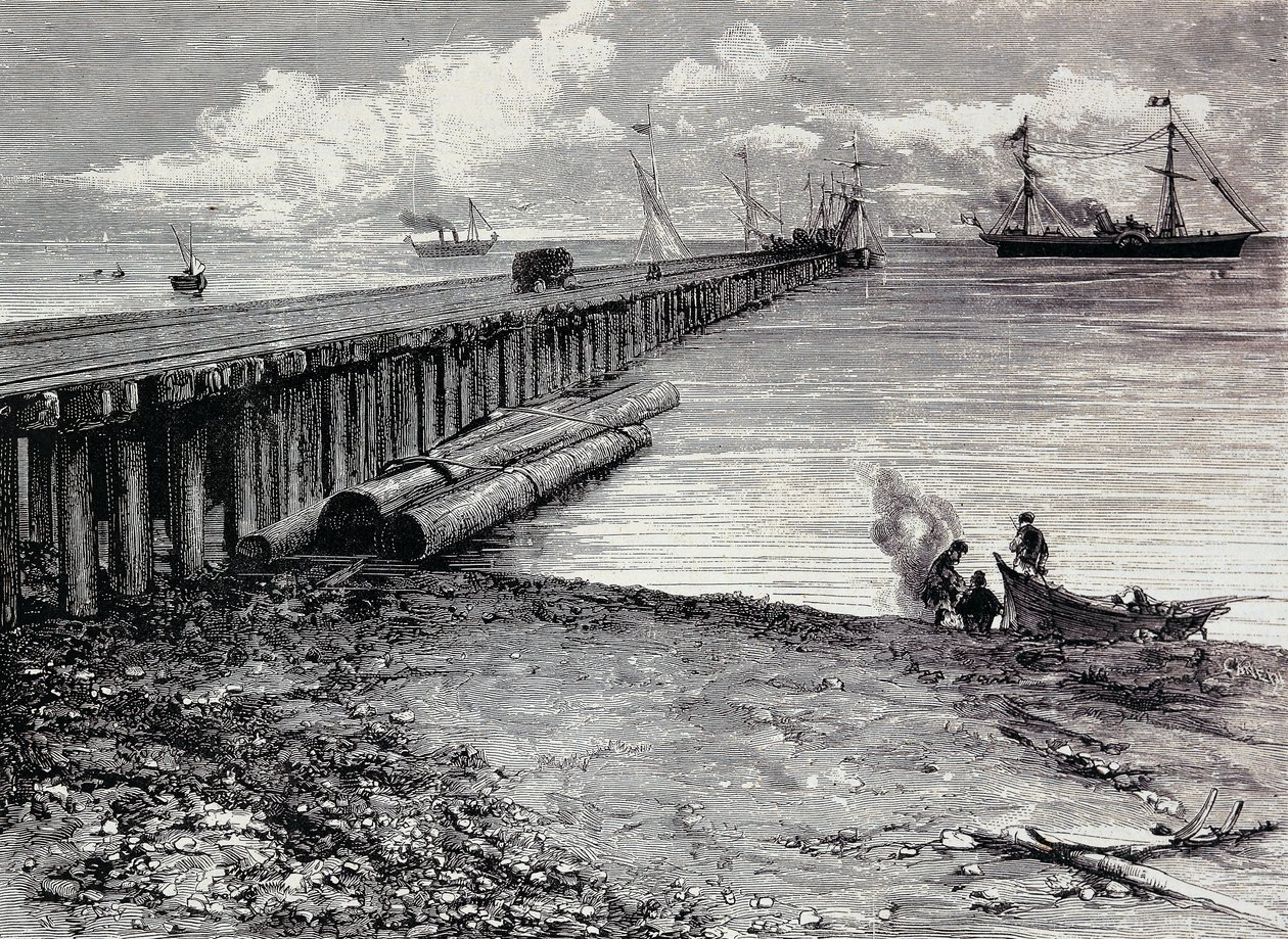 San Leon-gruven, borddekk av malm for Maddalena, Engraving, Sardinia, Italia av Italian School