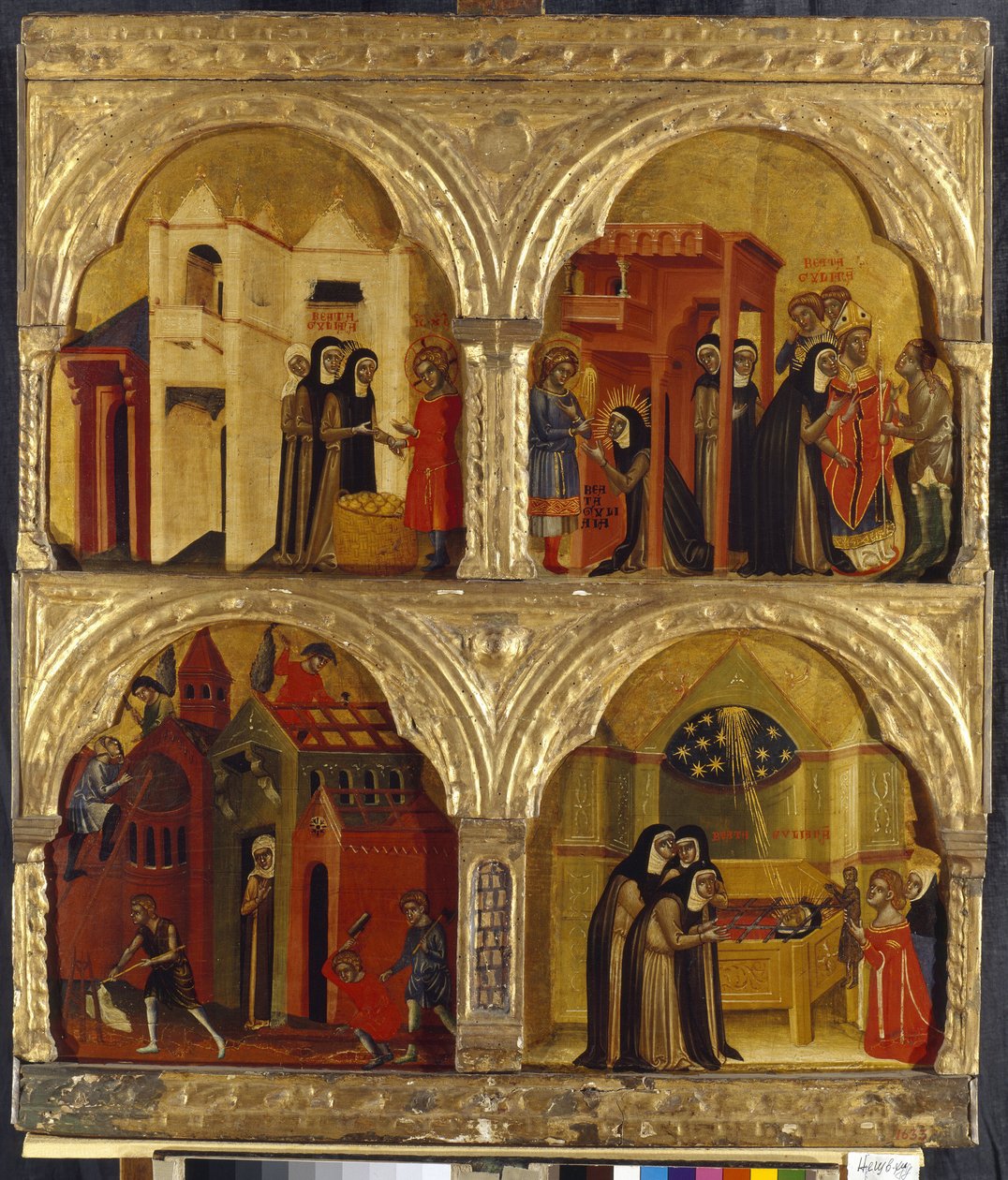 Scene fra livet til Saint Julienne. Maleri av en venetiansk mester, tempera på tre, andre halvdel av 1300-tallet. Italiensk kunst, middelalder, gotisk kunst. State Hermitage, St. Petersburg. av Italian School