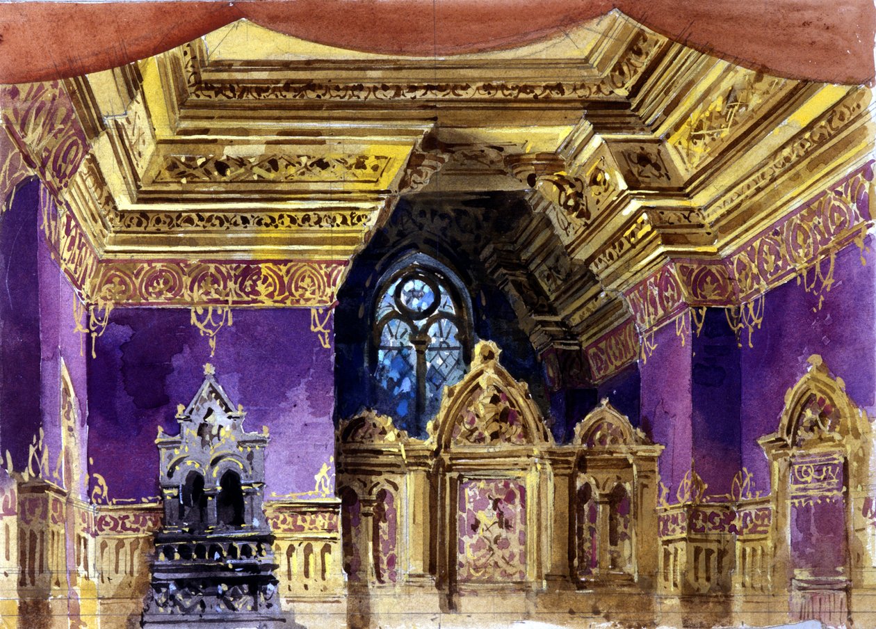 Scenografi for operaen "Lucrezia Borgia" av Gaetano Donizetti, Milano, 1833 av Italian School