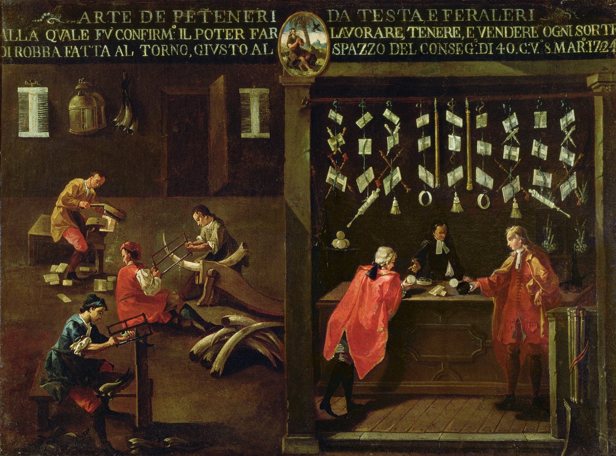Tegn på Venetian Comb Makers Guild (panel) av Italian School