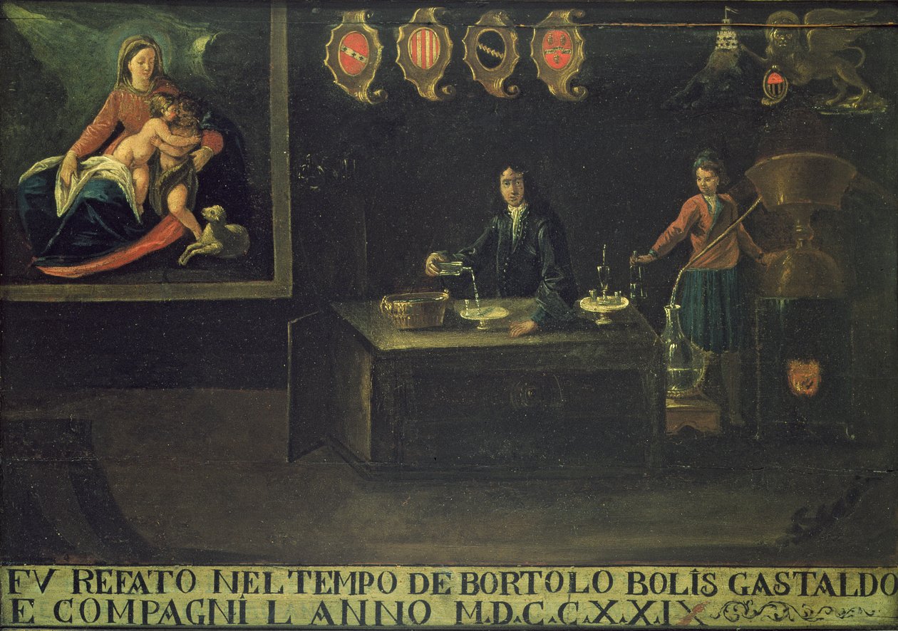 Tegn fra Venetian Pharmacists Guild, 1729 (panel) av Italian School