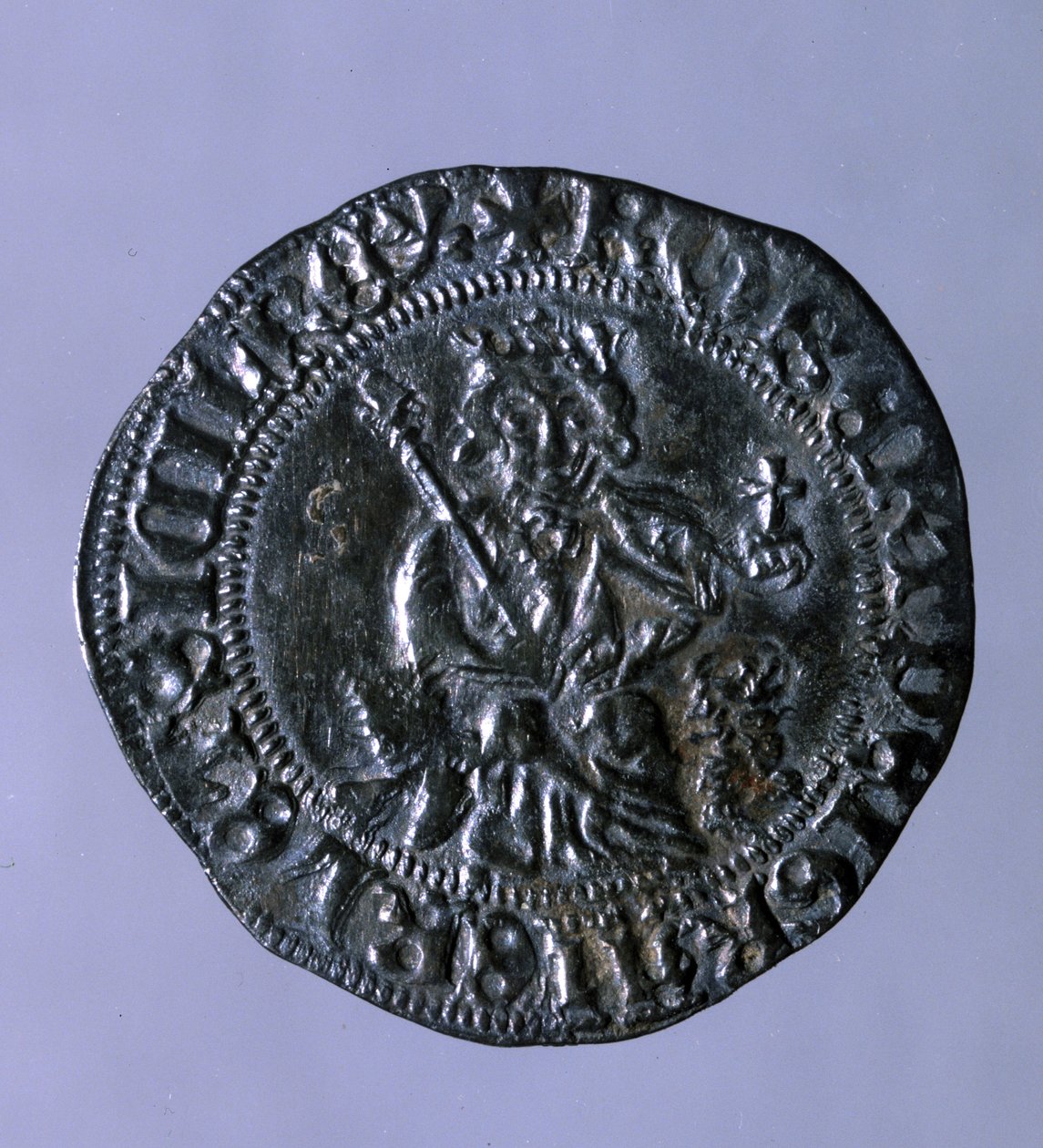 Sølvmynt slått på tiden til kongen av Napoli Robert I av Anjou (1275-1343). av Italian School