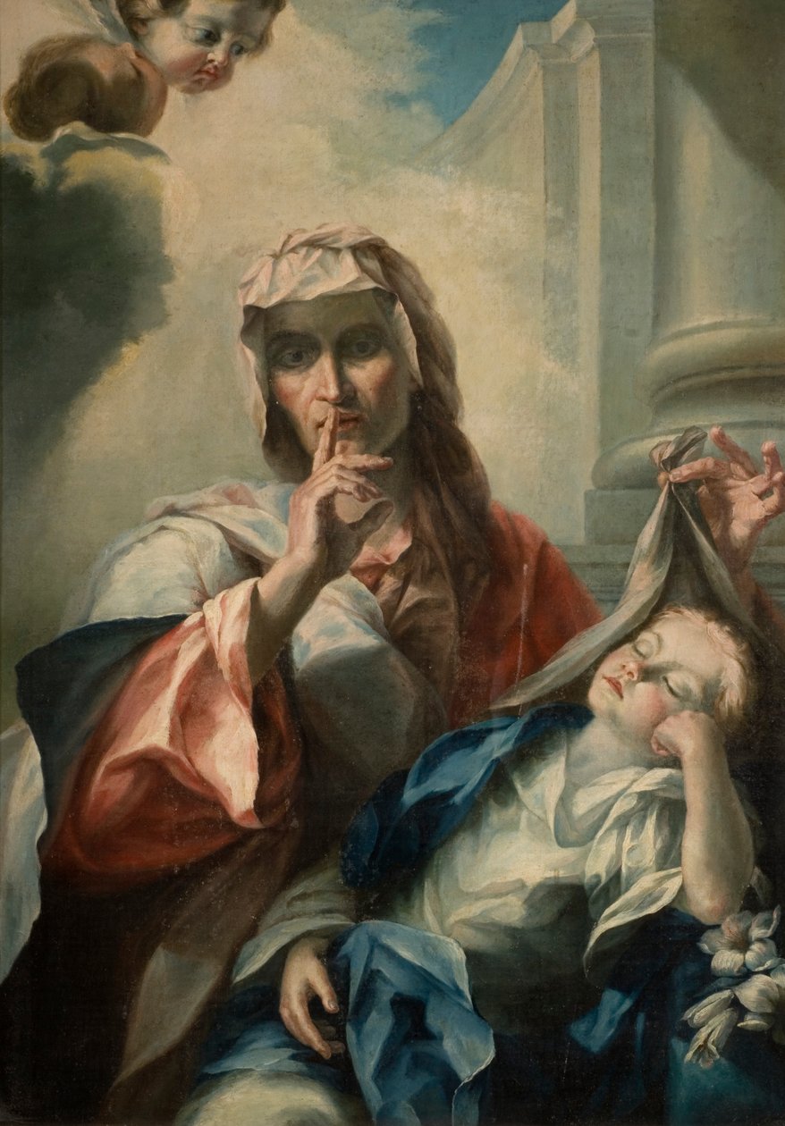 St. Anne og den unge jomfru av Italian School
