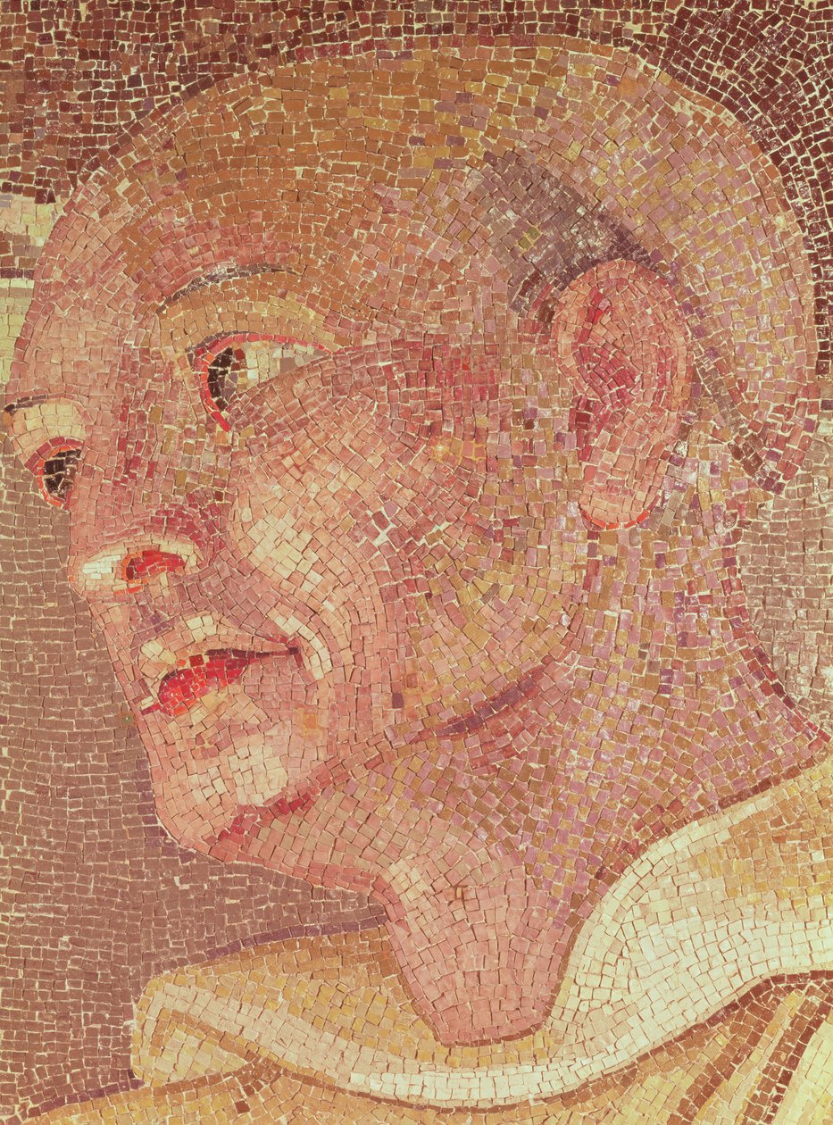 St. Bernard av Clairvaux (ca. 1090-1153) fra St. Peters krypt (mosaikk) (detalj) av Italian School