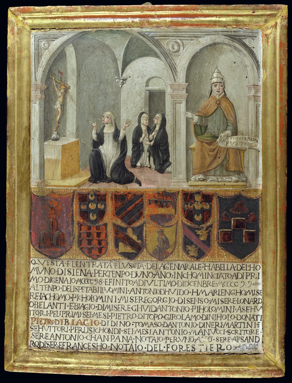St. Katarina av Siena (1347-80) mottar Stigmata av Italian School