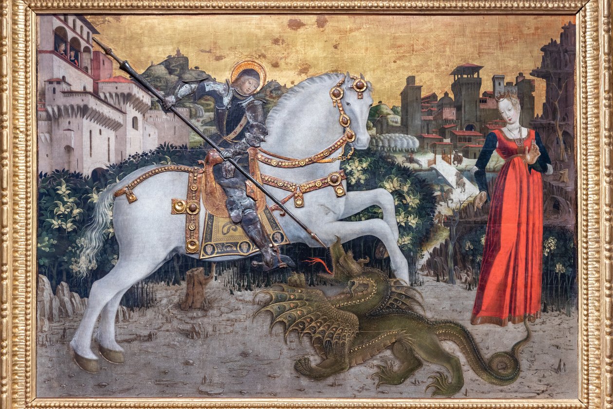 St. George og dragen" av Italian School