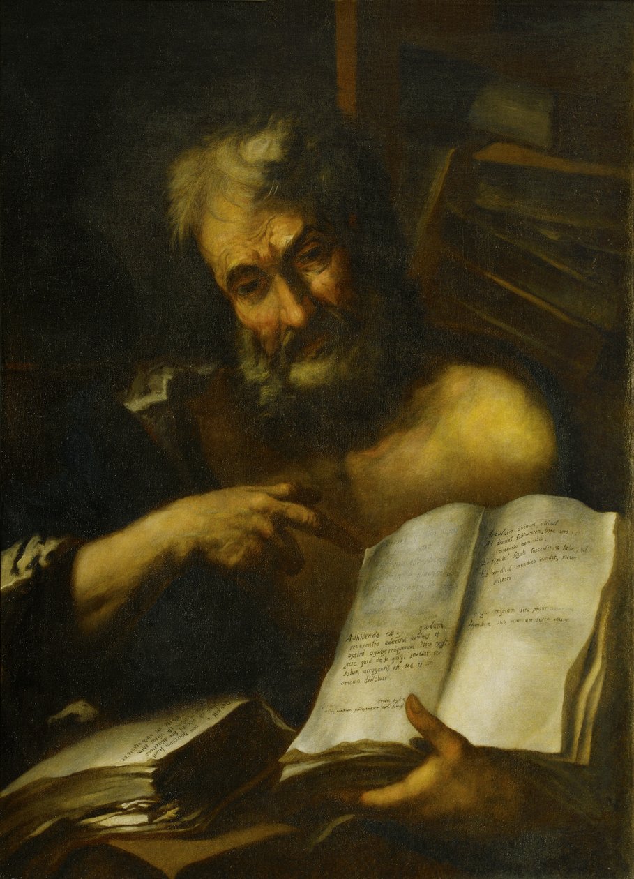 Study of a Mans Head: One of the Fathers, 1699 av Italian School