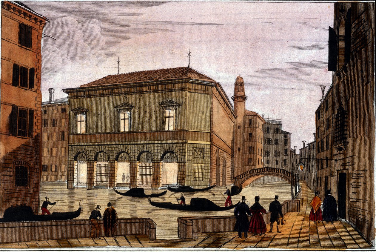 La Fenice teater i Venezia, 1820 av Italian School