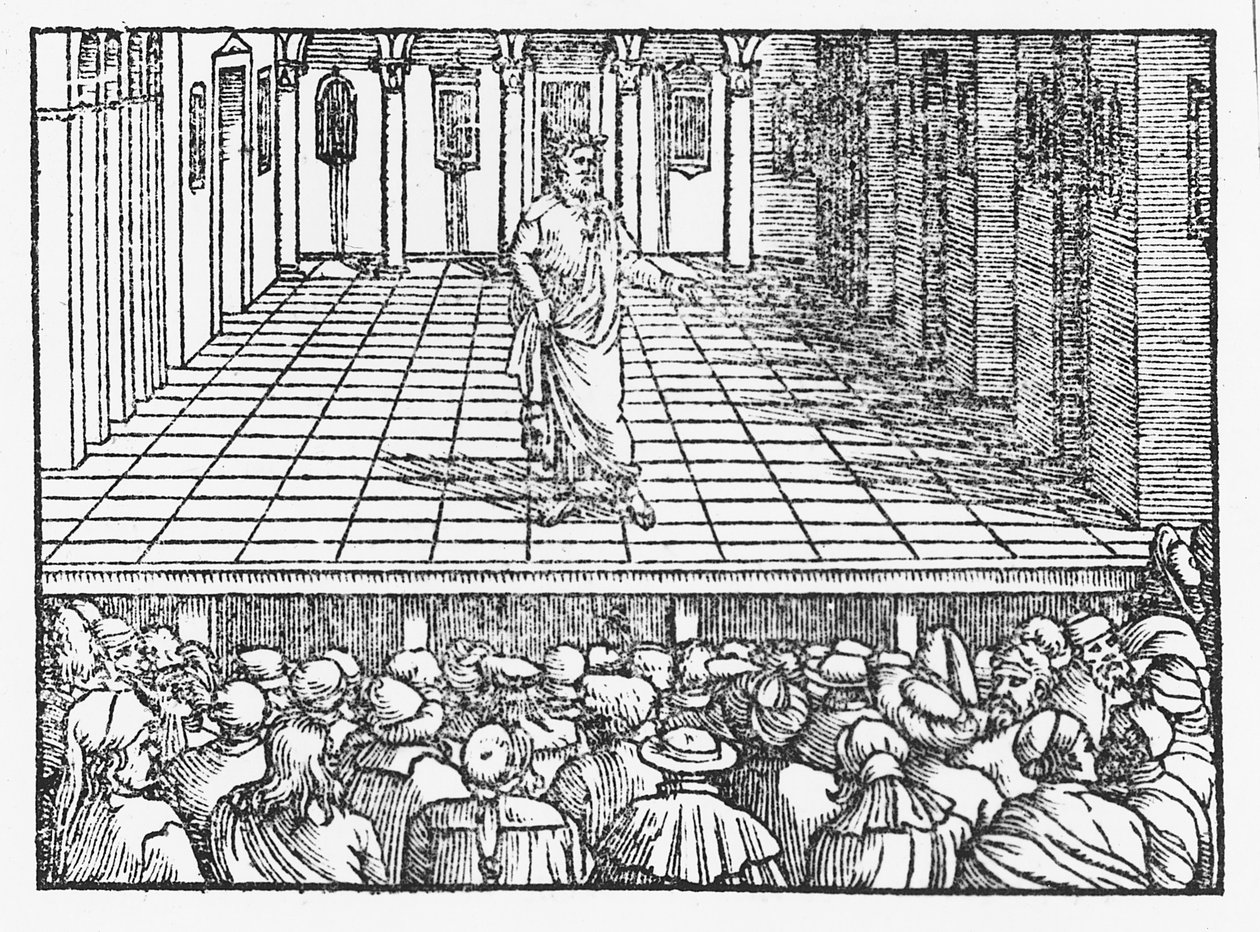 Terence scene, ca. 1563 (tresnitt) av Italian School