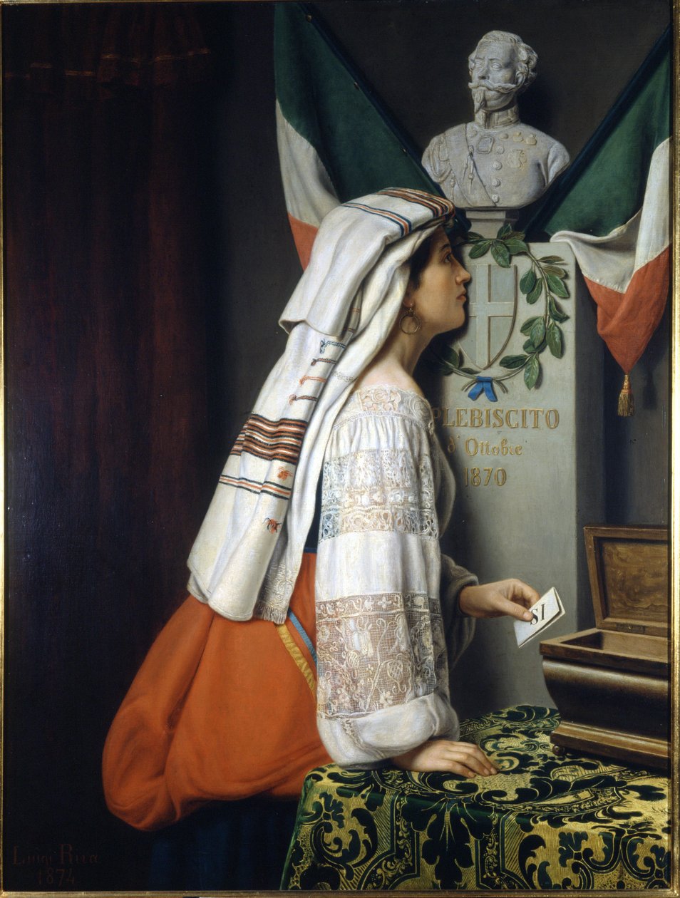 Folkeavstemningen i 1870. Ved denne anledningen stemte italienerne for italiensk enhet. Museo del Risorgimento. Milan av Italian School