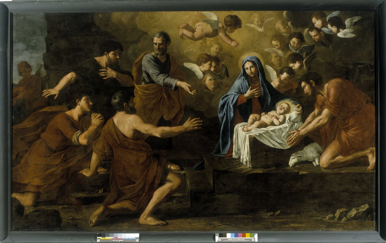 Hyrdenes tilbedelse. 1600-tallet (olje på lerret) av Italian School