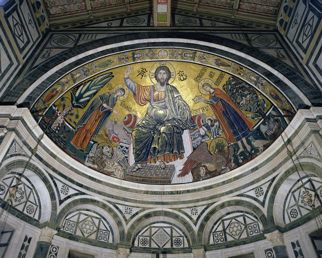 The Blessing of Christ, 1297 (mosaikk) av Italian School