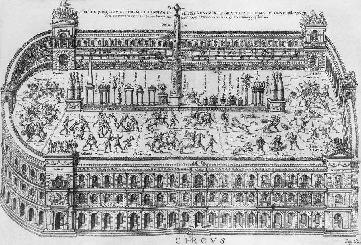 Circus Maximus i Roma, ca.1600 av Italian School
