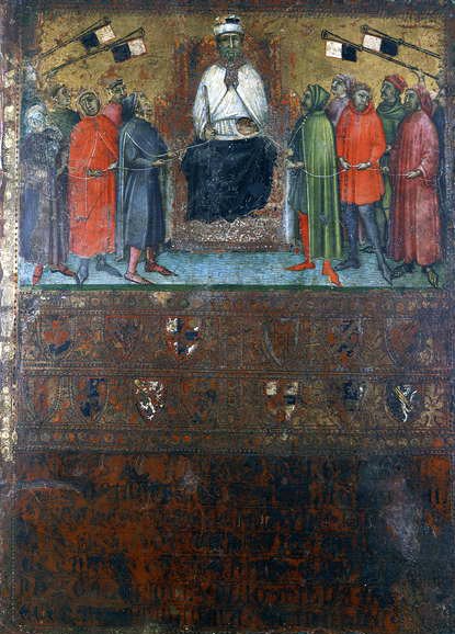 Regjeringen gjenoppretter sjekkene på byene, 1385 av Italian School