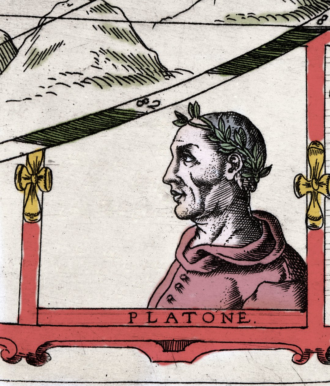 Den greske filosofen Platon (428-348 f.Kr.)"" Detalj av Atlas de Urbano Monte av Italian School