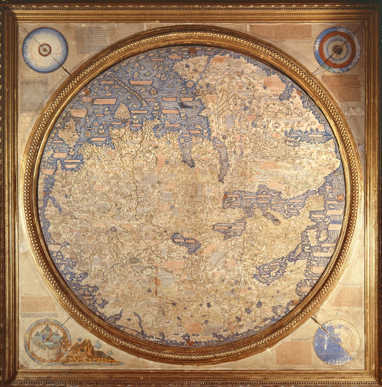 Mappa Mundi fra Fra Mauro, en kamaldolesisk munk fra klosteret San Michele i Murano av Italian School