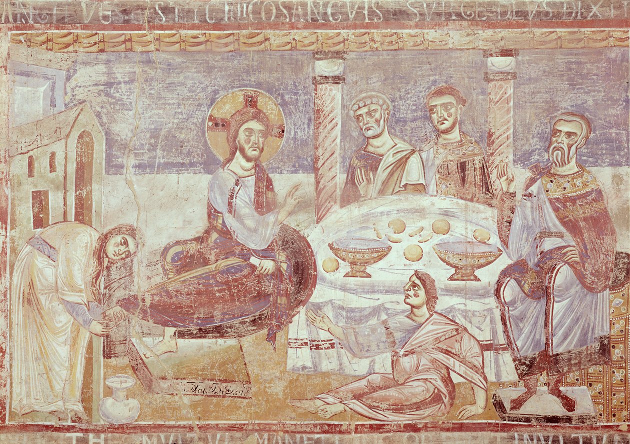 Måltidet i huset til fariseeren Simon, skolen i Monte Cassino, ca. 1087 av Italian School