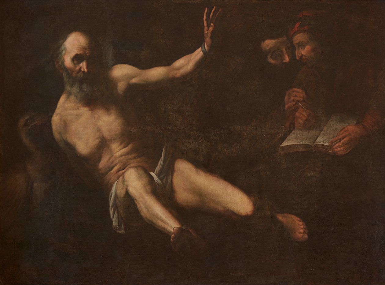 The Punishment of Prometheus (olje på lerret) av Italian School