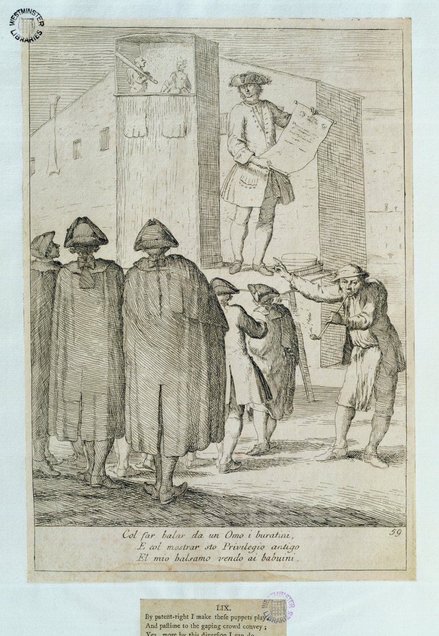 Dukkeføreren, 1748 av Italian School