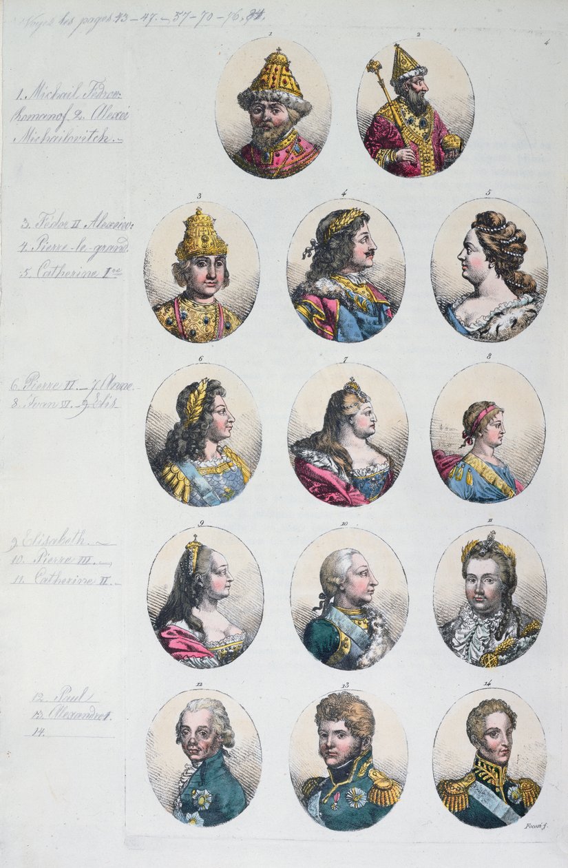 Romanov-dynastiet, fra Costume Antico e Moderno av Gulio Ferrario, ca. 1820 av Italian School