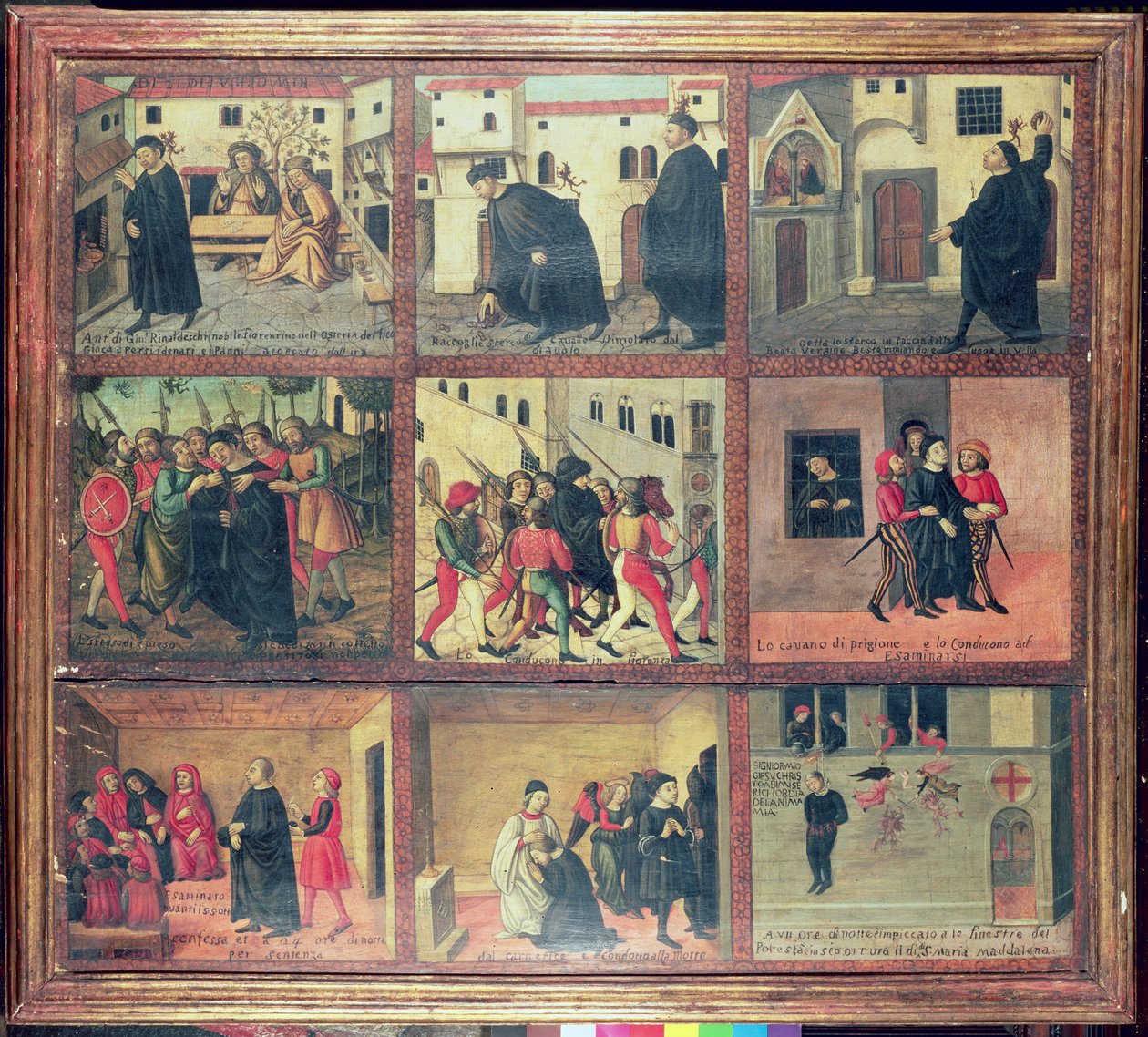 Historien om Antonio di Giuseppe Rinaldeschi, en florentinsk adel, florentinsk skole (se detalj 52655) av Italian School