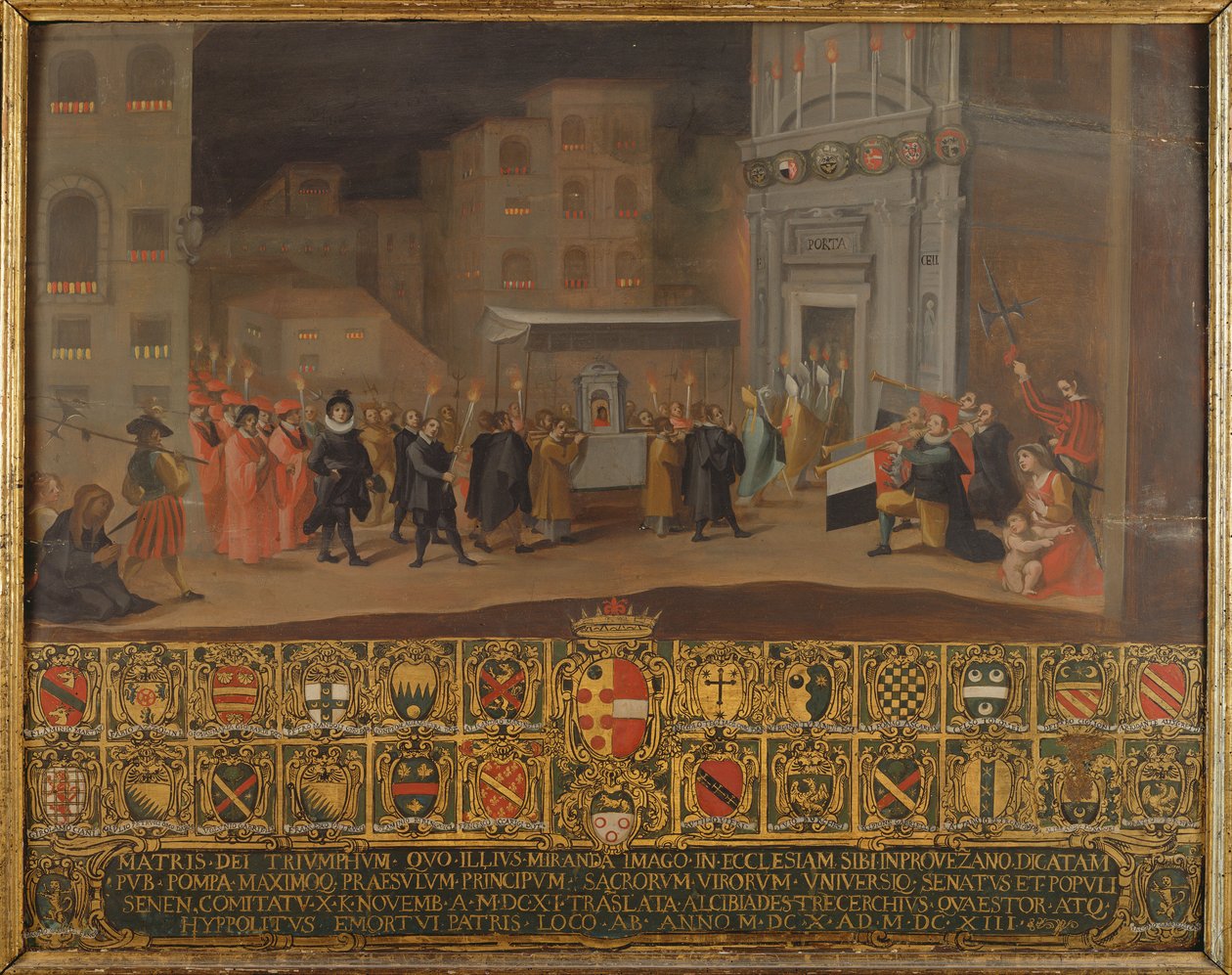 Oversettelsen av restene av Madonna av Provenzano, 1610 av Italian School