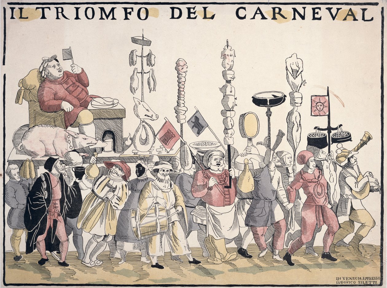 The Triumph of Carnival (fargegravering) av Italian School