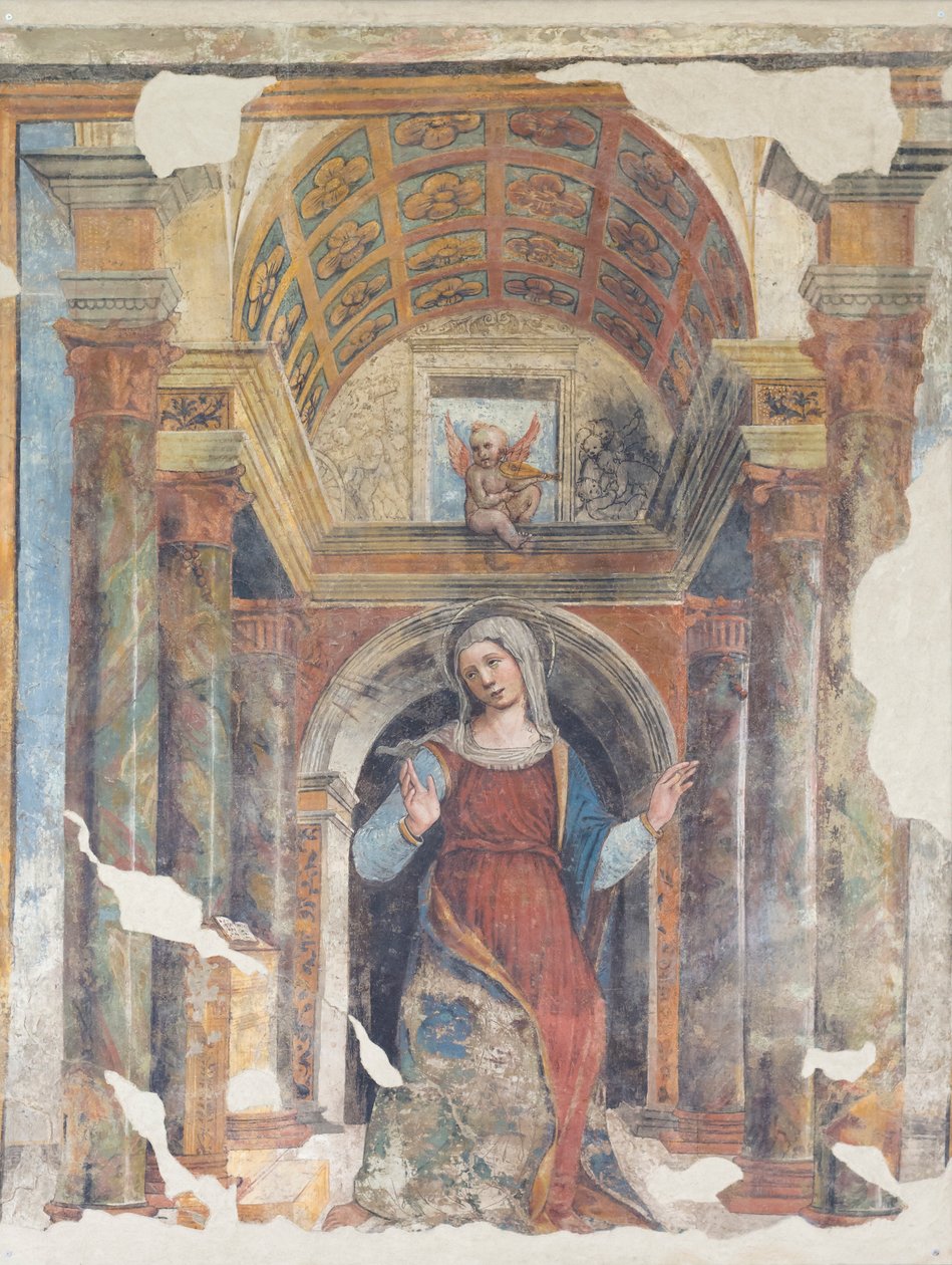Jomfruen forkynner, XVI århundre (fresco) av Italian School