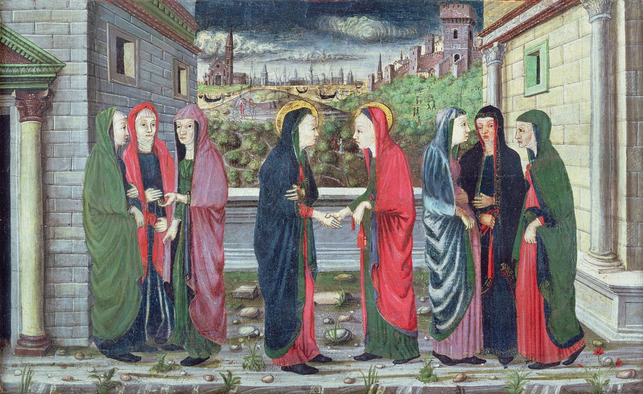 The Visitation (avdeling av en predella), Veneto, ca. 1480 av Italian School