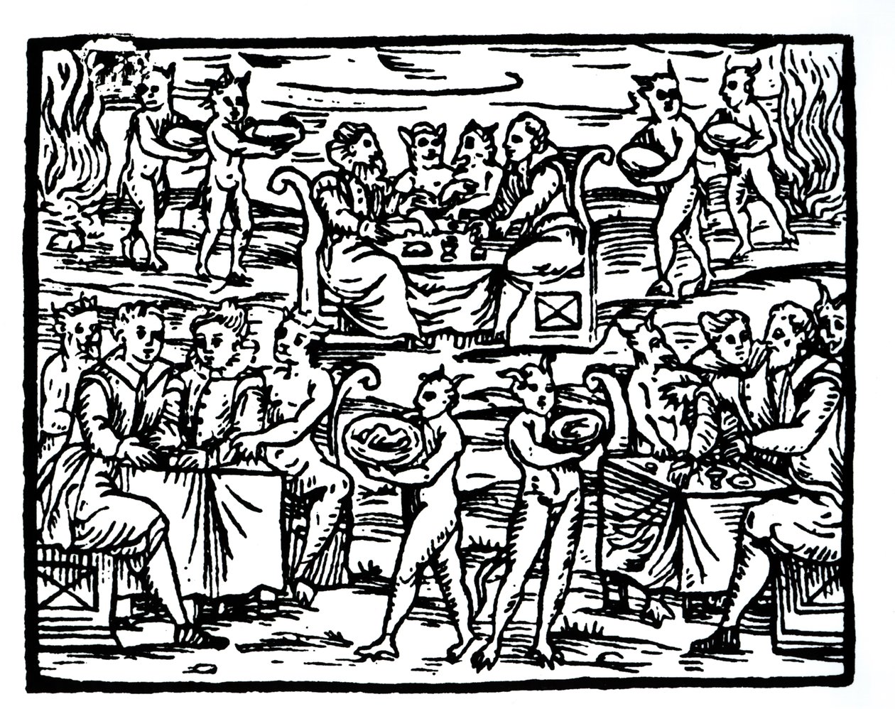 The Witches Sabbath, kopi av en illustrasjon fra Compendium Maleticarum av Fr M Guaccius, Milano 1608, brukt i History of Magic, utgitt sent på 1800-tallet av Italian School