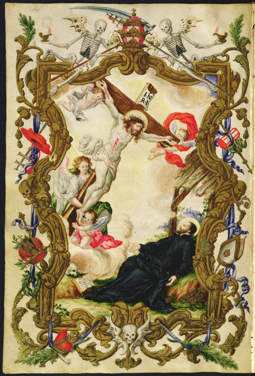 De religiøses død, fra en Mariegola fra lekmannslauget til Buona Morte, ca. 1712-14 (blekk på vellum) av Italian School