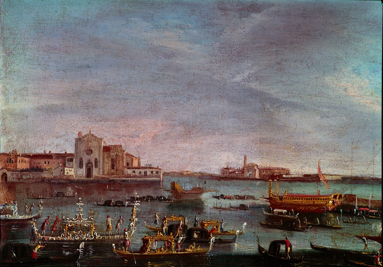 Regattaen på Canal Grande i Venezia Anonymt maleri av solen fra 1700-tallet. 36x54 cm Venezia, Museo Correr av Italian School