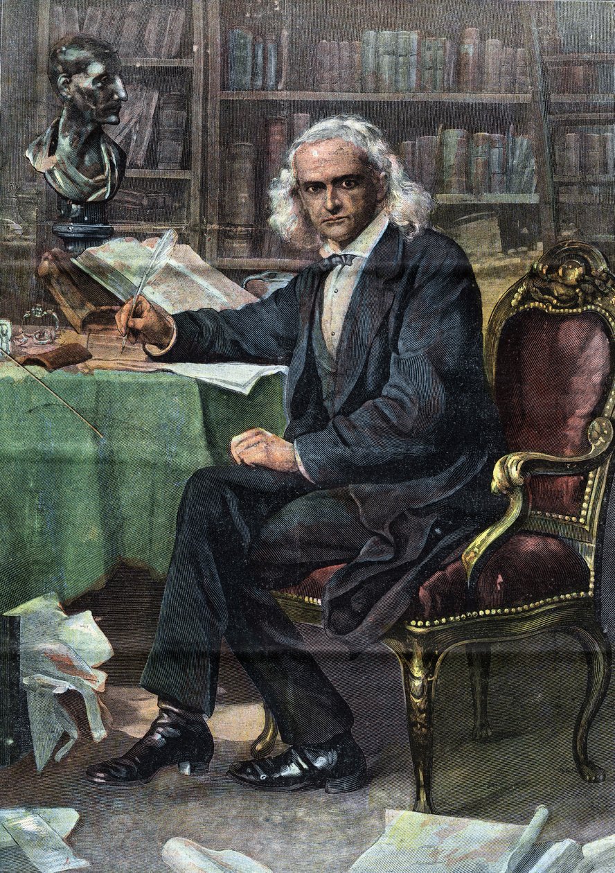 Theodor Mommsen (1817–1903), tysk historiker og politiker (Nobelprisen i litteratur 1902) – i «The Illustrated Tribune» av Italian School