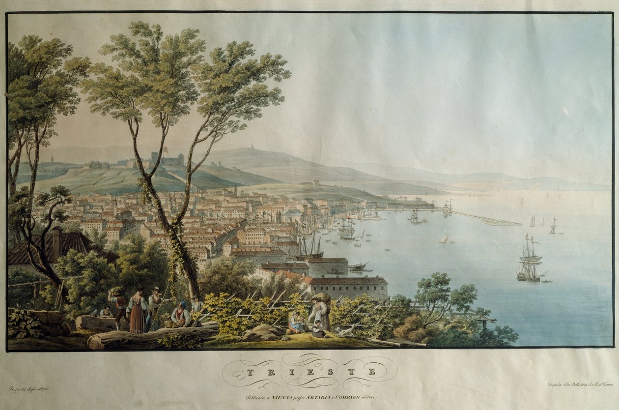 Trieste, trykk, Italia av Italian School