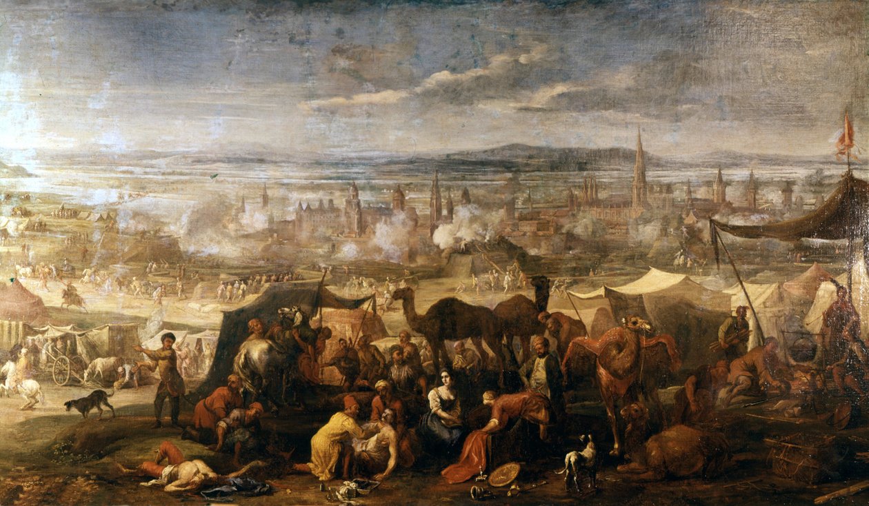 Tyrkernes leir i nærheten av Wien under beleiringen i 1683. Wien, Arsenal Museum. av Italian School