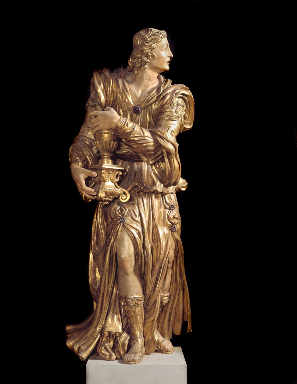 Utsikt over en av treenglene i kapellet til Bardi di Vernio (En forgylt treengel) Firenze fra 1300-tallet, Basilica Santa Croce, Italia av Italian School
