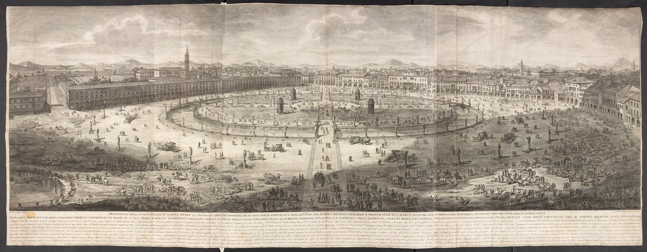 Utsikt over Prato della Valle i Padua av Italian School