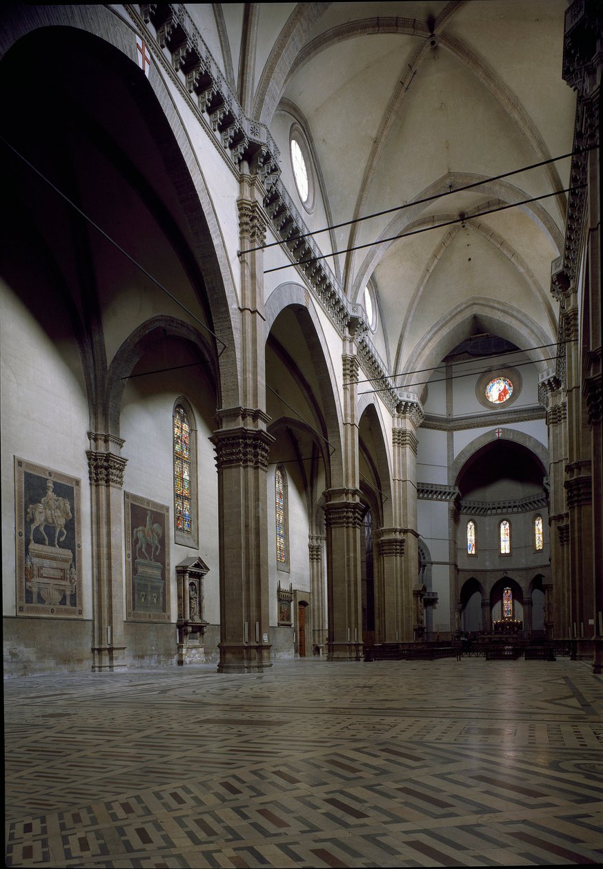 Utsikt over det indre av katedralen i Firenze (Duomo Santa Maria del Fiore). 1300-1400-tallet, Firenze, Italia av Italian School